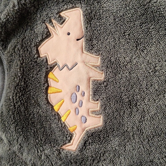 Dark green soft plush dinosaur sweatshirt - Picture 3 of 5